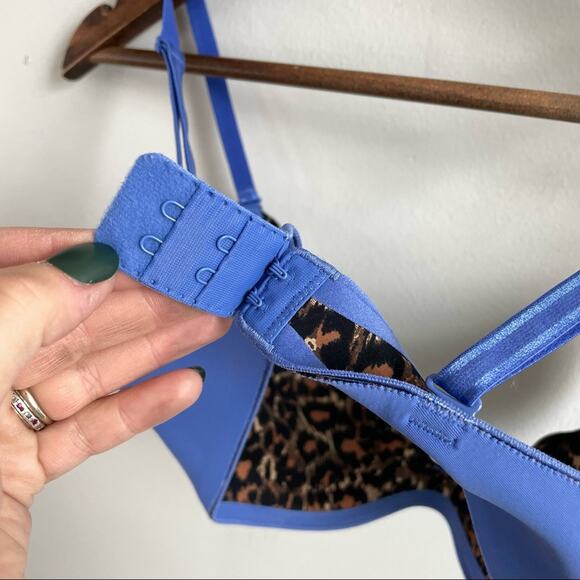 B. Tempt'd | Blue Indigo Scalloped Convertible Push-up Bra Women’s Underwire - Picture 5 of 6